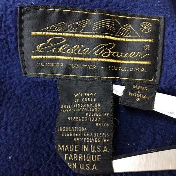 VINTAGE MEN'S  JACKET L LARGE COAT BLACK USA BLUE - Picture 6 of 8